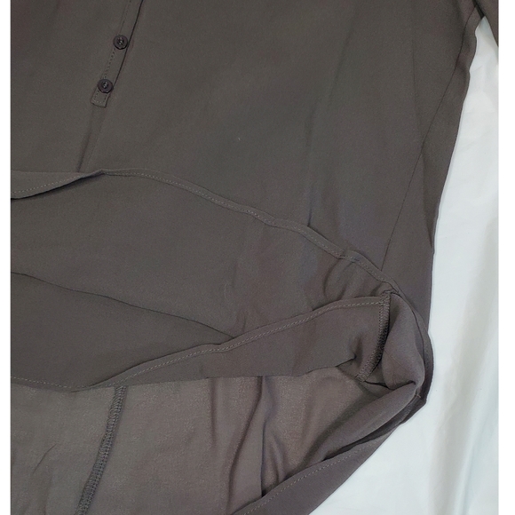 Grey Chic High-Low long-sleeved boho blouse - Picture 11 of 11